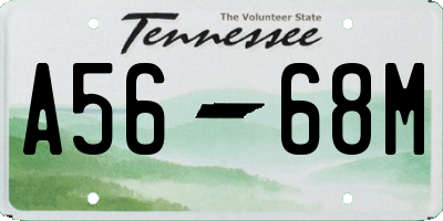 TN license plate A5668M