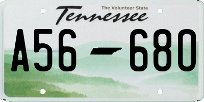 TN license plate A5668O
