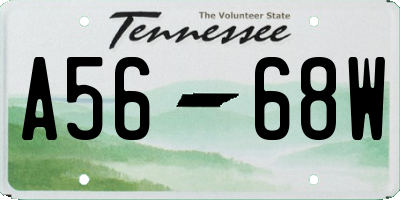 TN license plate A5668W