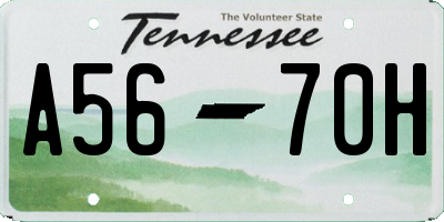 TN license plate A5670H
