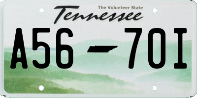TN license plate A5670I