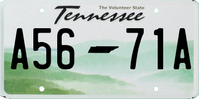 TN license plate A5671A