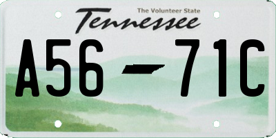 TN license plate A5671C