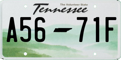 TN license plate A5671F