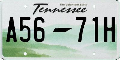 TN license plate A5671H