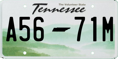 TN license plate A5671M