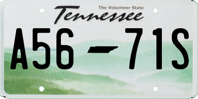 TN license plate A5671S