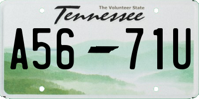 TN license plate A5671U