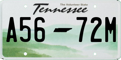 TN license plate A5672M