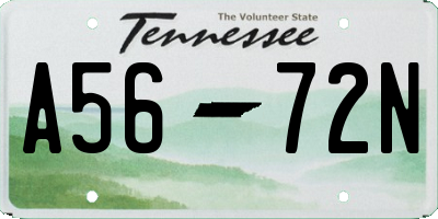 TN license plate A5672N