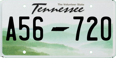 TN license plate A5672O