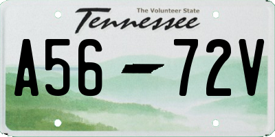 TN license plate A5672V