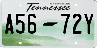 TN license plate A5672Y