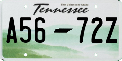 TN license plate A5672Z