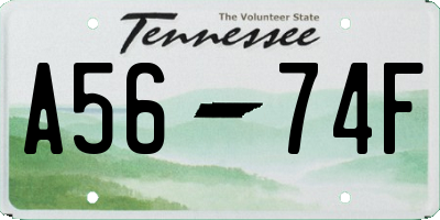 TN license plate A5674F