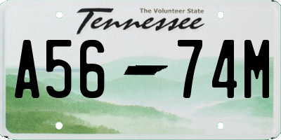 TN license plate A5674M