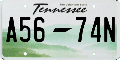 TN license plate A5674N