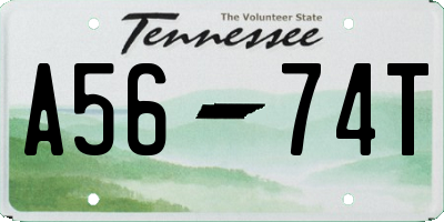 TN license plate A5674T