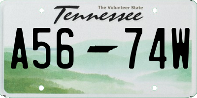 TN license plate A5674W