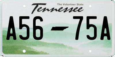 TN license plate A5675A