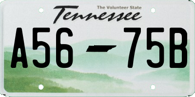 TN license plate A5675B