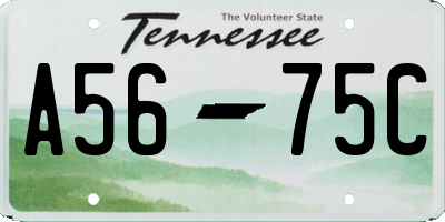 TN license plate A5675C