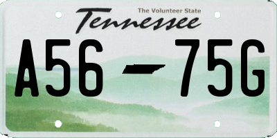 TN license plate A5675G