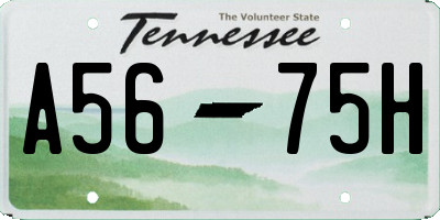 TN license plate A5675H
