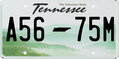 TN license plate A5675M
