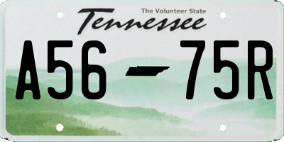 TN license plate A5675R