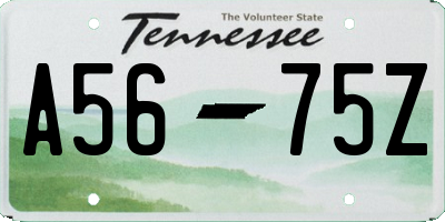 TN license plate A5675Z