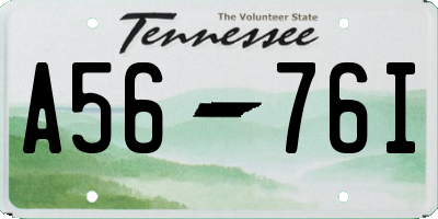 TN license plate A5676I
