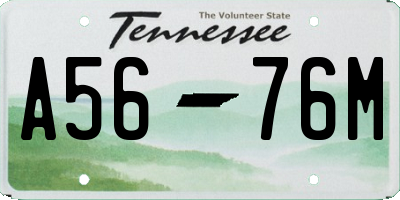 TN license plate A5676M