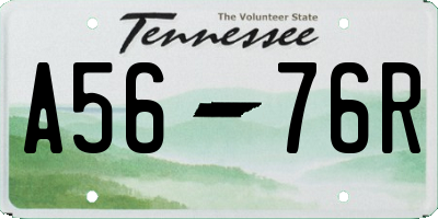 TN license plate A5676R