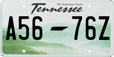 TN license plate A5676Z