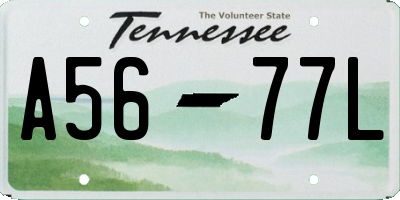 TN license plate A5677L