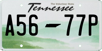 TN license plate A5677P