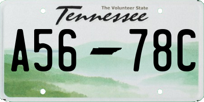 TN license plate A5678C