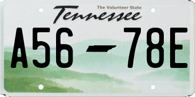 TN license plate A5678E