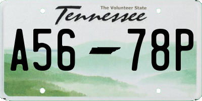 TN license plate A5678P