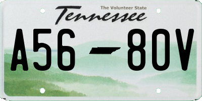 TN license plate A5680V