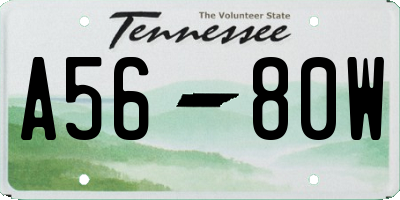 TN license plate A5680W