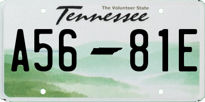 TN license plate A5681E