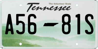 TN license plate A5681S