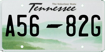 TN license plate A5682G