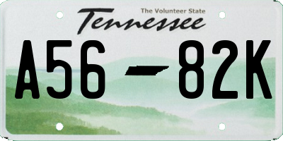 TN license plate A5682K