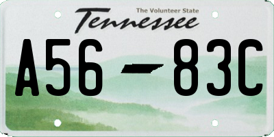 TN license plate A5683C