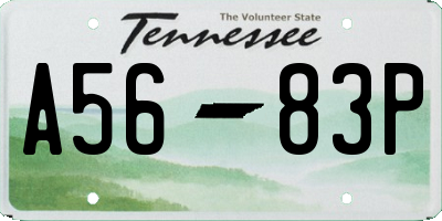 TN license plate A5683P