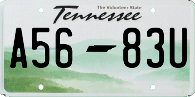 TN license plate A5683U