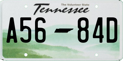 TN license plate A5684D